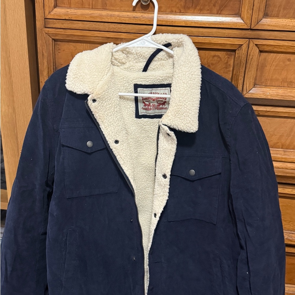 Levi's Dark Blue Sherpa Collar Jacket